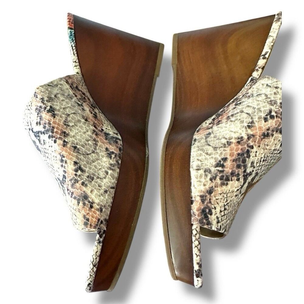 Jessica Simpson Sheyna Snake Print Wedge Slip On Sandals Size 9.5